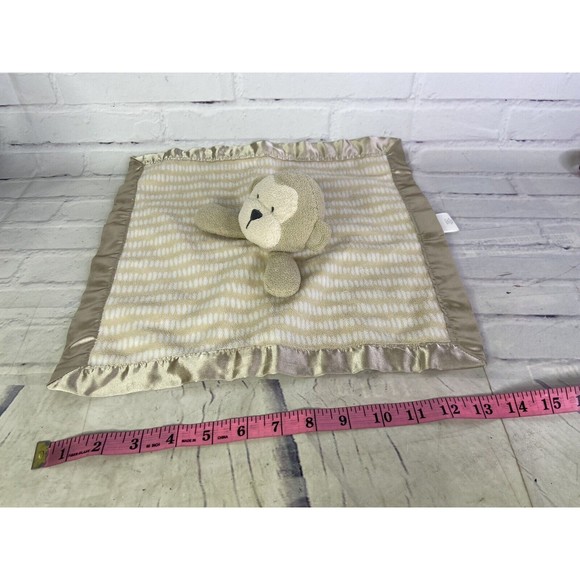 Cloud Island Brown Beige Tan Monkey Satin Lovey Security Blanket Plush Baby - Picture 10 of 10